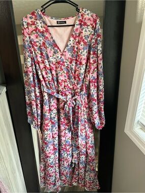 Wrap Maxi Dress with Tie Waist - spring wedding guest dress